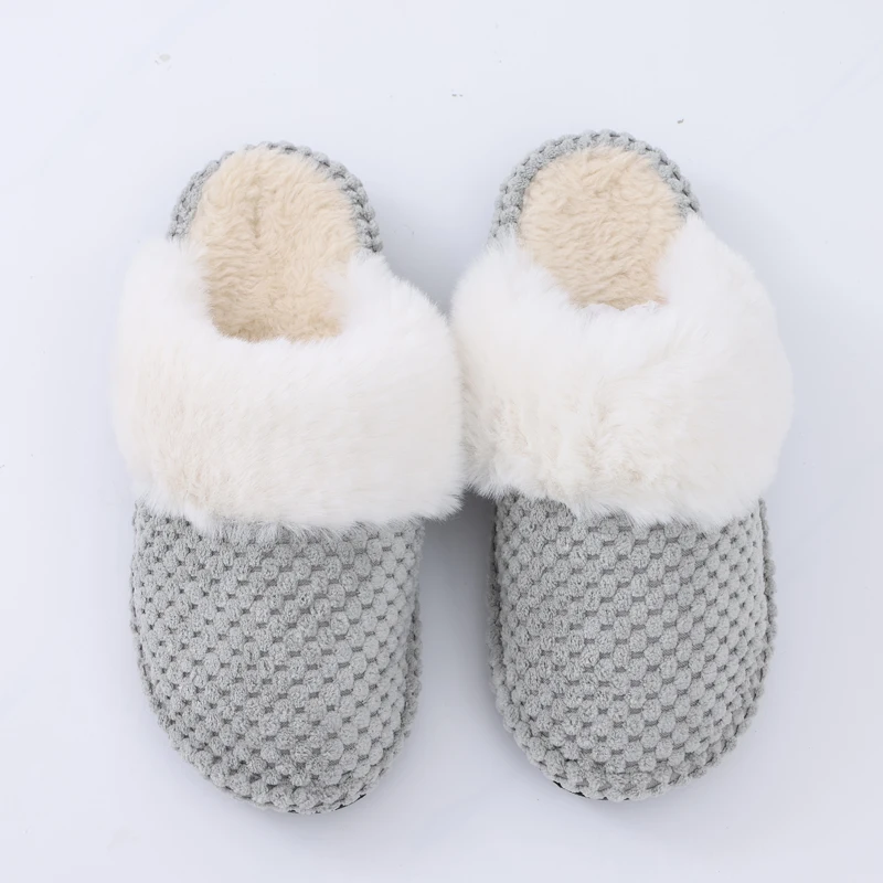 Shevalues Winter-Plüschfutter-Hausschuhe für Damen, zum Hineinschlüpfen, weiche Sohle, Hausrutschen, Outdoor-Rutschen, pelzig, warm, gemütlich, Damen-Hausschuhe – Detail 9