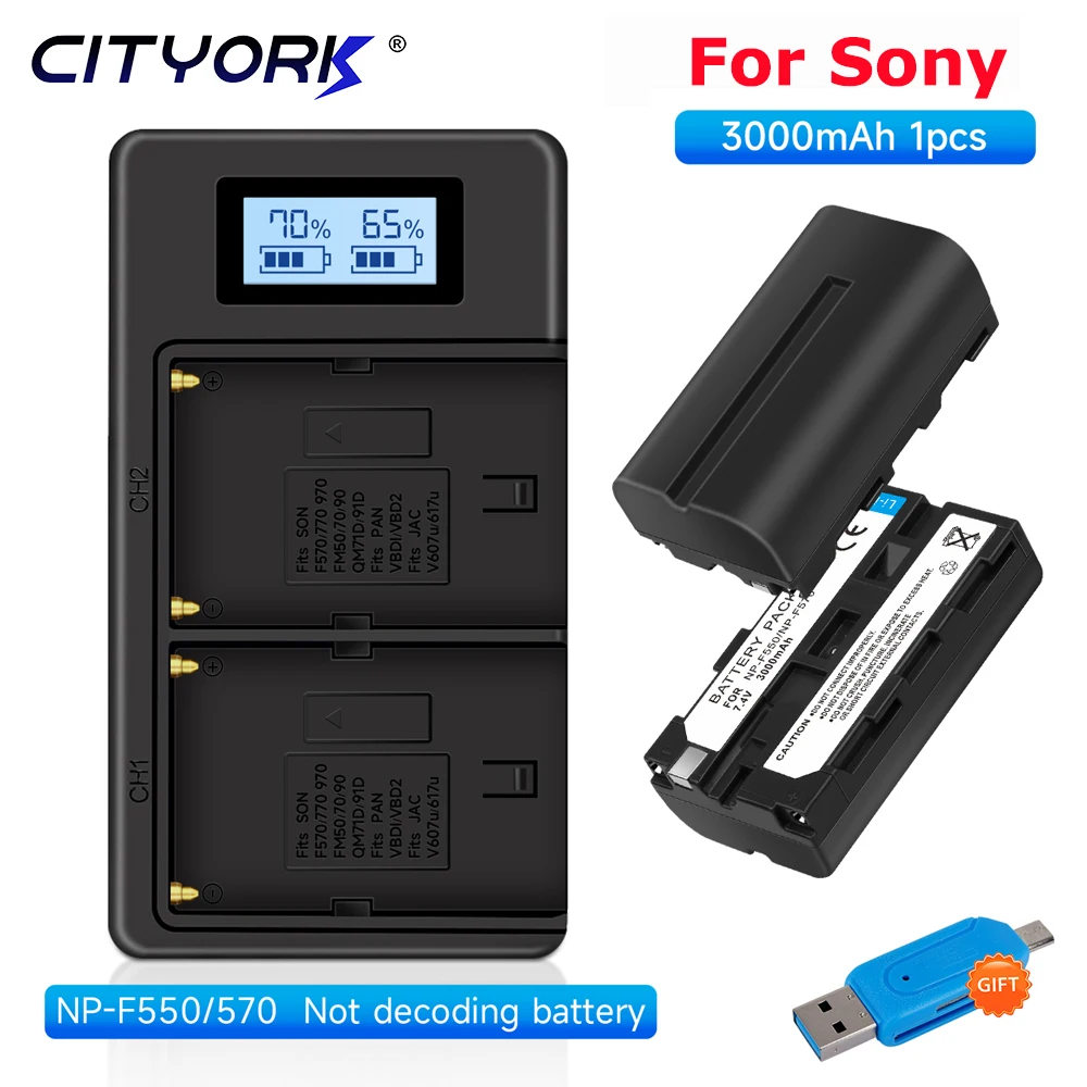Np-F570 Np-F550 Np F570 Np F550 Batteria Per Fotocamera + Caricatore Usb Lcd Per Sony Np F970 F750 F770 F550 F570 Fdr-Ax1E Nx5 Hvr-Z5C V199