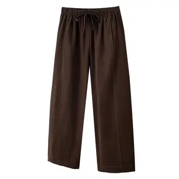 2026 Spring Autumn Plus Size Cargo Pants High Waist Versatile Long Casual Trousers Curvy Ladies 812