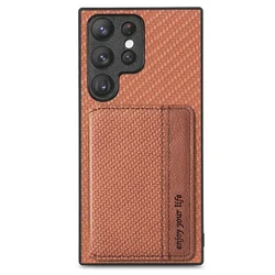 Leather Wallet Back Case - Luxurious Protective Cover for Samsung Galaxy Series (Brown)