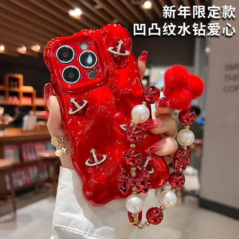 

New Year's limited edition suitable for 15 phone cases, red 14 promax, high-end electroplating 13pro light luxury 12plus fashion