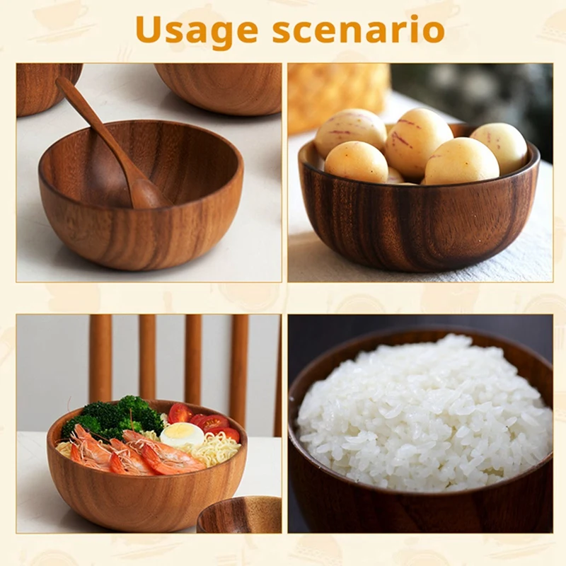 Retail Acacia Wood For Fruits, Salads And Noodle, Salad Wooden Bowl