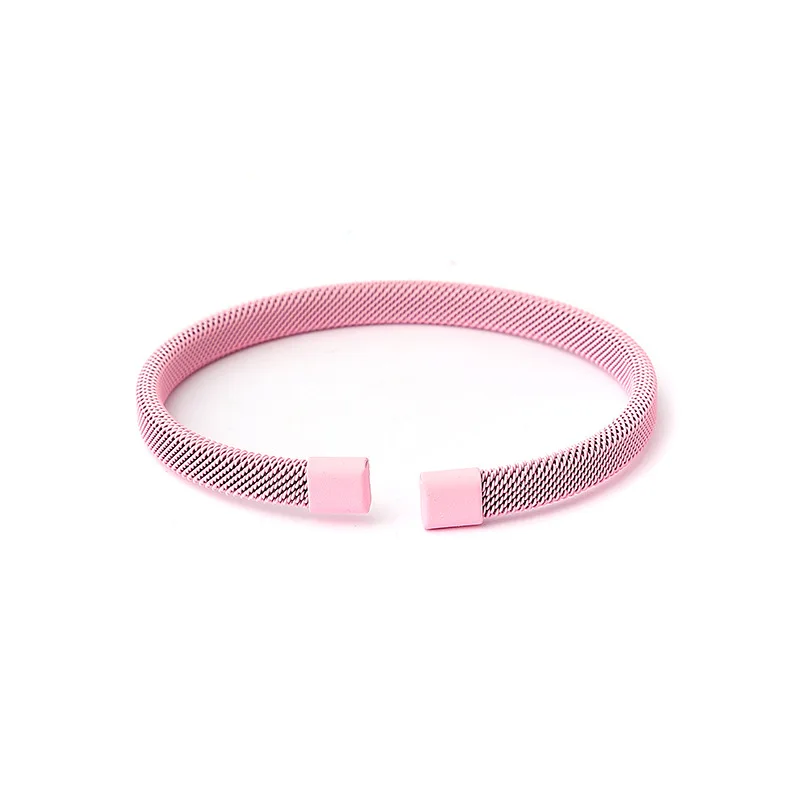 Fashion 8mm Stainless Steel Wire Rope Mesh Retractable Bracelet Multi-color Enamel Women's Bracelet Jewelry Accessories