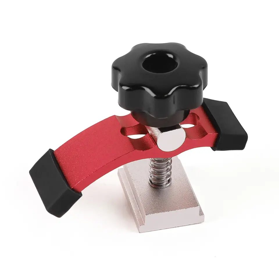 1/2Pc Quick Acting T-Track Hold Down Clamp with T Silder Aluminum Alloy Woodworking Clamps Jig for Routers Drill Presses CNC image 7
