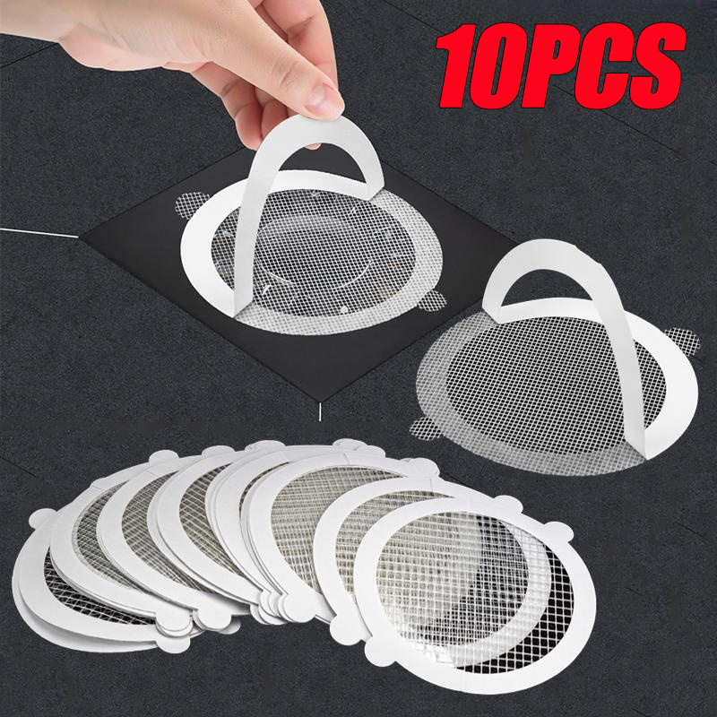 1-10PC Disposable Floor Drain Sticker Shower Drain Hair Catcher Cover Sink Drain Hair Filter Blocker Bathtub Mesh Filter Sticker