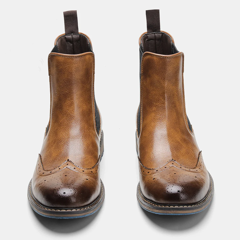 Chelsea Boots Men Brand Fashion Retro High Quality Comfortable Leather Ankle Boots #AL664
