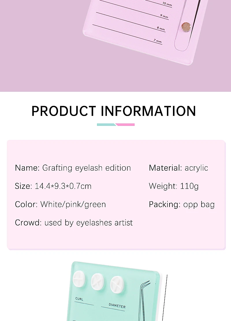 Magnetische Wimpern Saugplatte Halter Kleber Palette Acryl Bord Pfropfen Falsche Wimpern Verlängerung Ständer Pad Make-Up-Tools – Detail 2