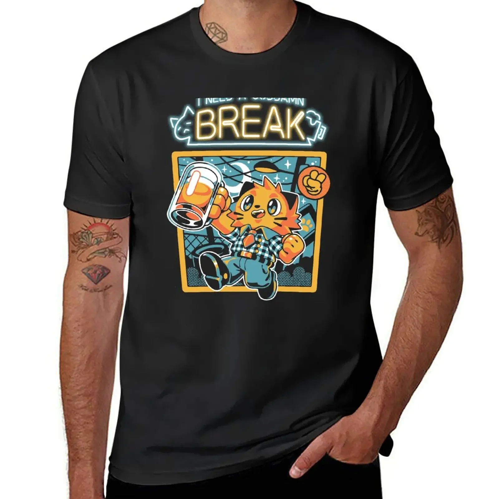 

I Need a Break T-Shirt tees cute tops summer top Men's cotton t-shirt