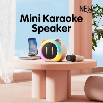 PARAMITA Bluetooth Speaker Portable Home Cute Karaoke Mini Wireless Audio with Microphone Home Karaoke Singing Machine Kids Gift