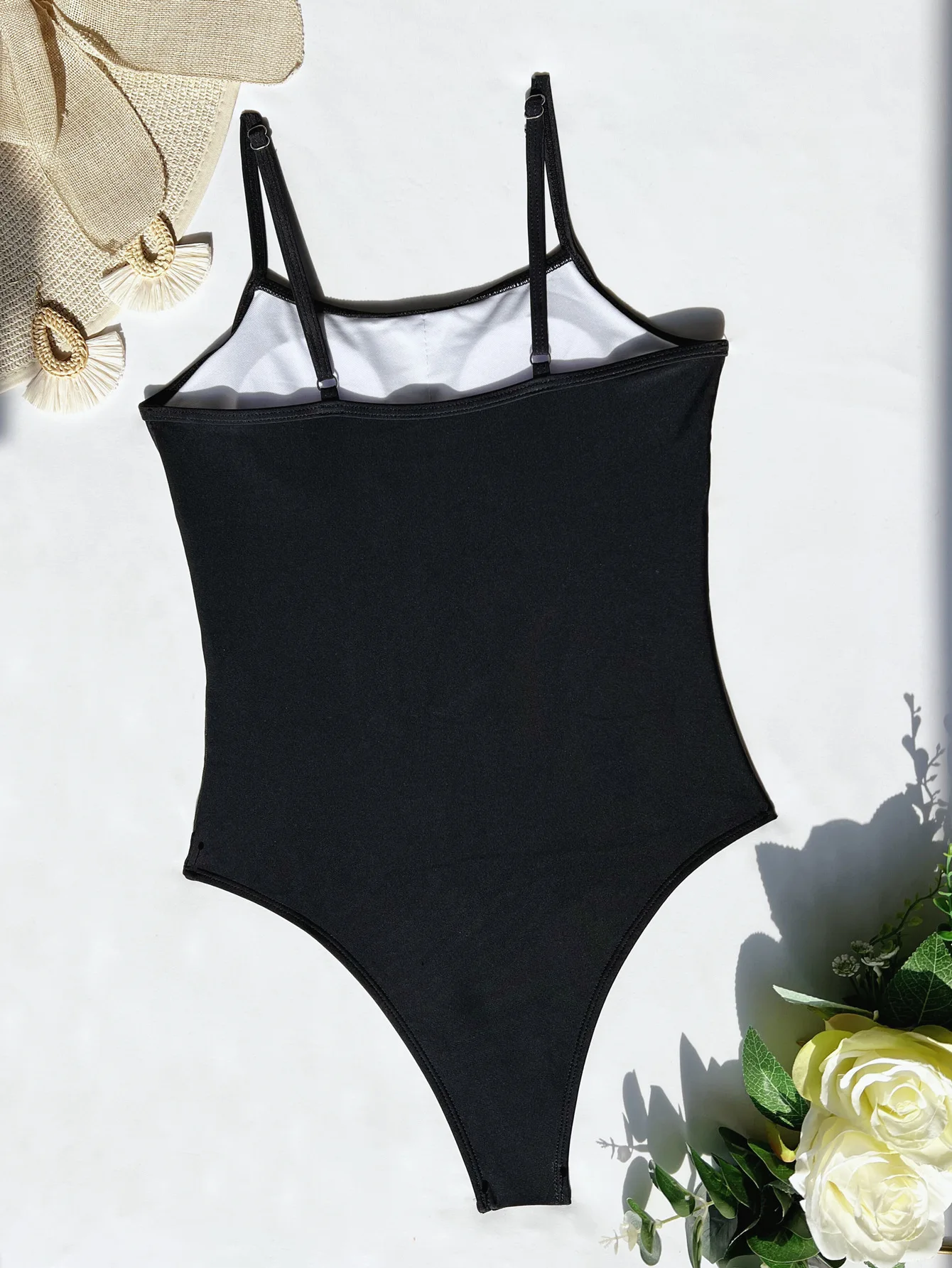 Swimming Suit for Women One-piece Swimsuit Solid Color Sexy Swimsuit Female Hollow Swimsuit Mesh Push Up Bikini Bathing Suits cheeky bikini sets