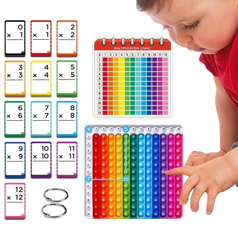 156pcs /set Multiplication Flash Cards Math Game Flash Cards Table Math Games Toy Fidget Learning Game Toy Multiplication