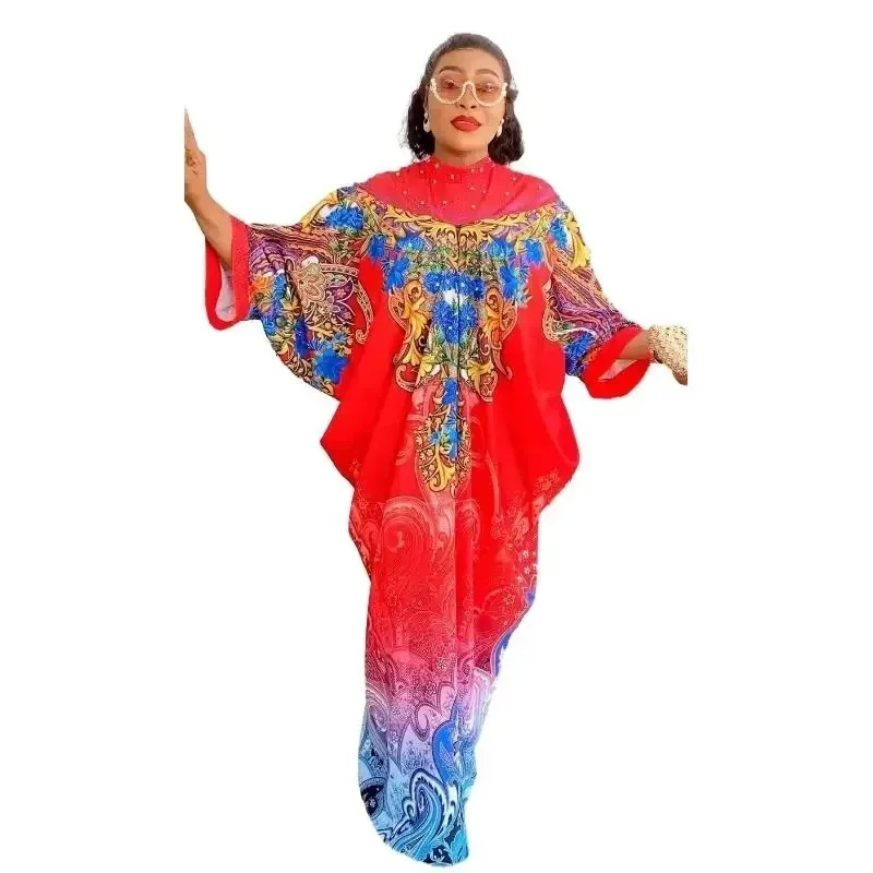 

African Dresses for Women Elegant Muslim Print Boubou Abayas Robe Dashiki Traditional Africa Clothes Ankara Outfit Evening Gowns