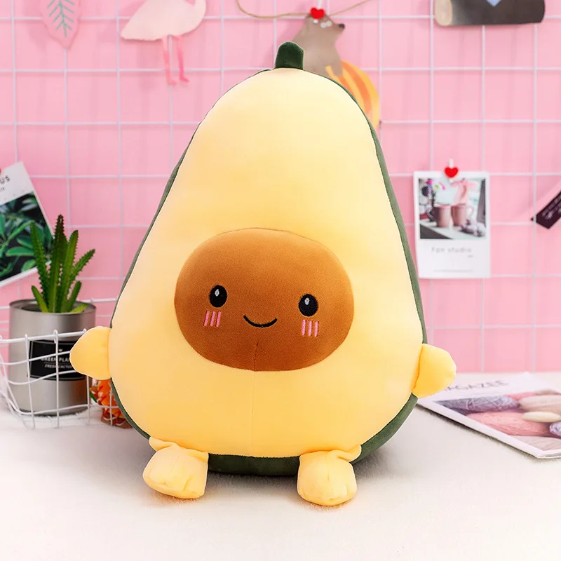Cute Avocado Plush Toy Soft Avocado Stufferd Doll Sleeping Pillow Kawaii Cartoon Fruits Dolls Room Decoration Kids Gifts 6