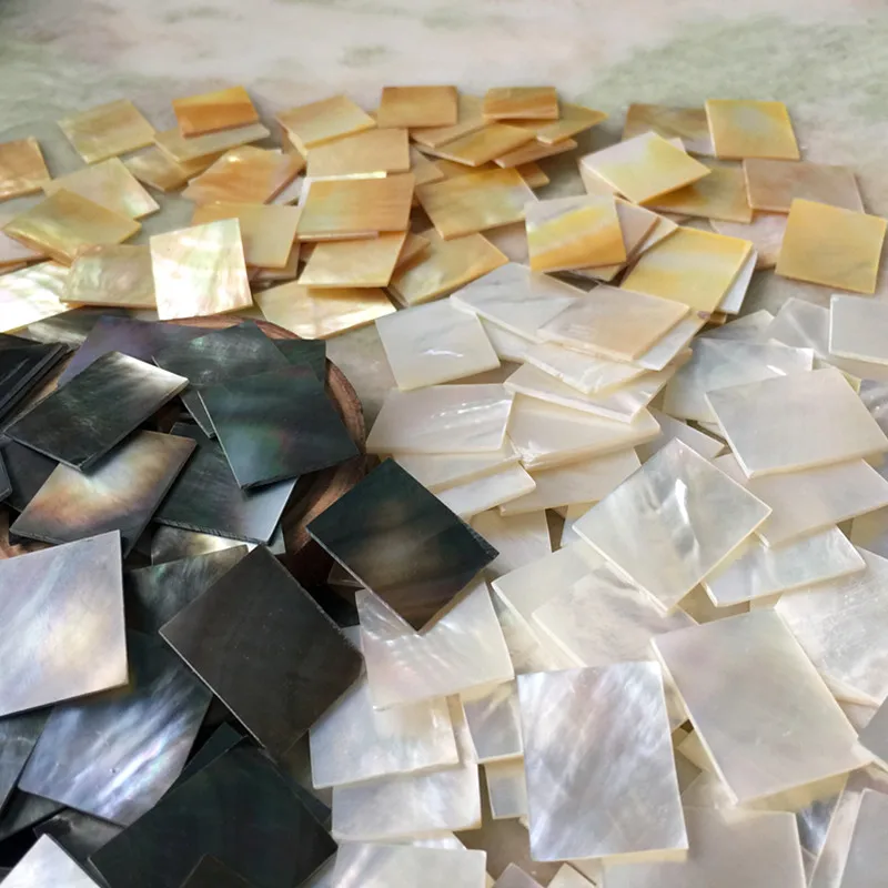 Natural Shell Ornaments 10Pieces 25mm /20mm/1mm Natural Mother of Pearl Shell Slice DIY Musical Instrument Accessories And Crafts Inlay Carved Material