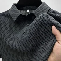 Embroidered High-quality New Men's Short Sleeved T-shirt, Cool and Breathable POLO Shirt, Business Casual, Sweat Absorbing 1