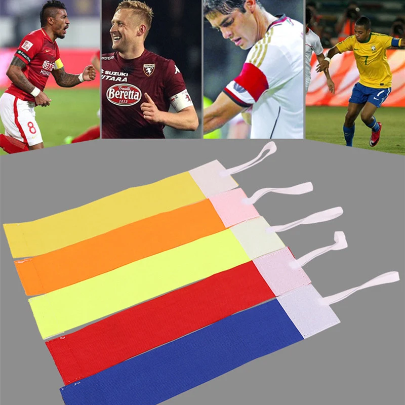 

31*6.5cm 2023 High Quality Colorful Anti-off Professional Football Soccer Captain Armband Player Arm Band Adjustable Armband