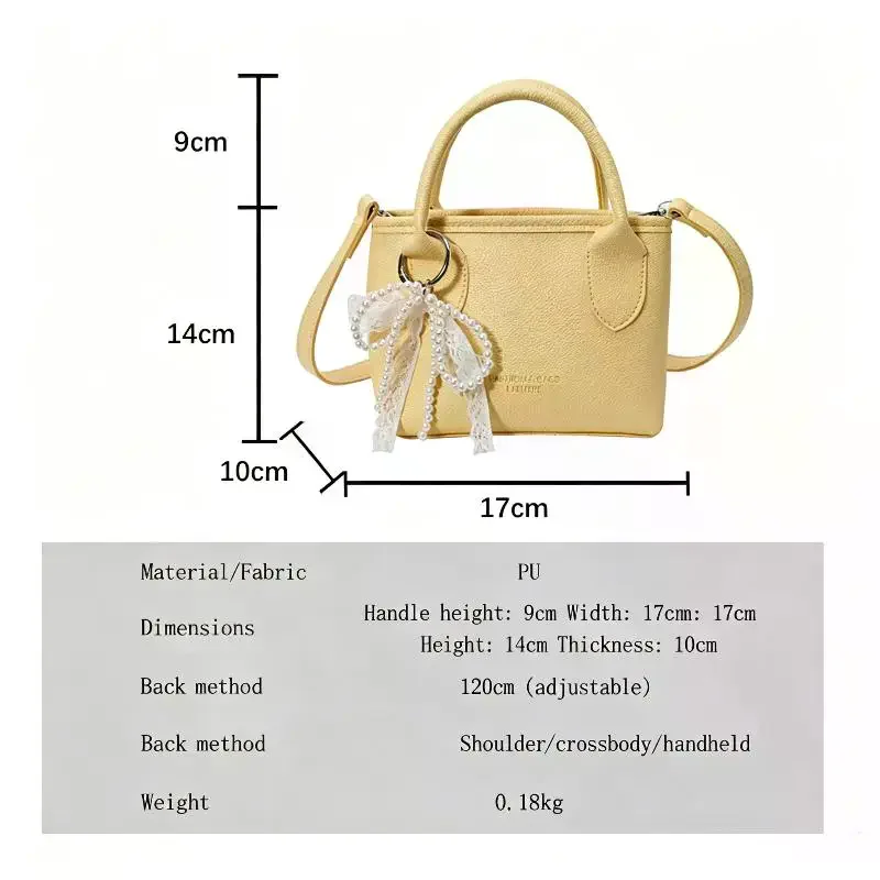 Borse a tracolla semplici e quadrate da donna, tinta unita, versatile borsa a tracolla da donna, borsa casual da donna, borsa tote con tasca per telefono - immagine 5