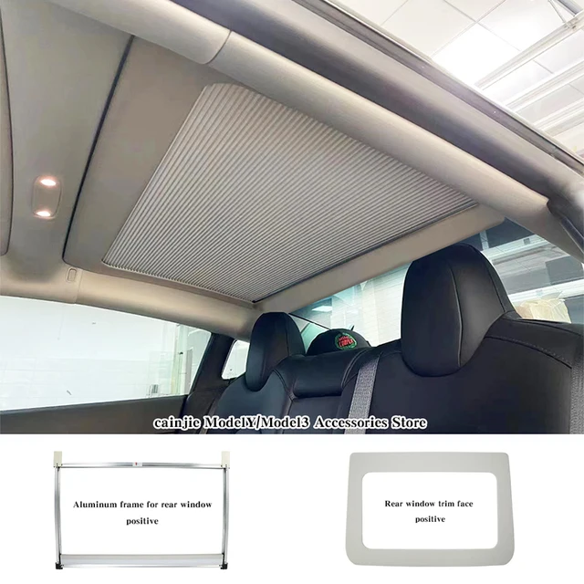 A Tesla Model Y 2023 -As Kiegészítők Árnyékoló Nettó Tetőháló Árnyalatai Védelmező Napfényes Autó Napsókor Napfény Árnyékolása 3 2022 Új - Image 6