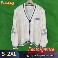 Winter Knitted Folklore Beige Cardigan Women Xmas Sweater Autumn Loose Y2K Cardigans Femmes Vintage Casual Khaki TTPD Tops Women 2