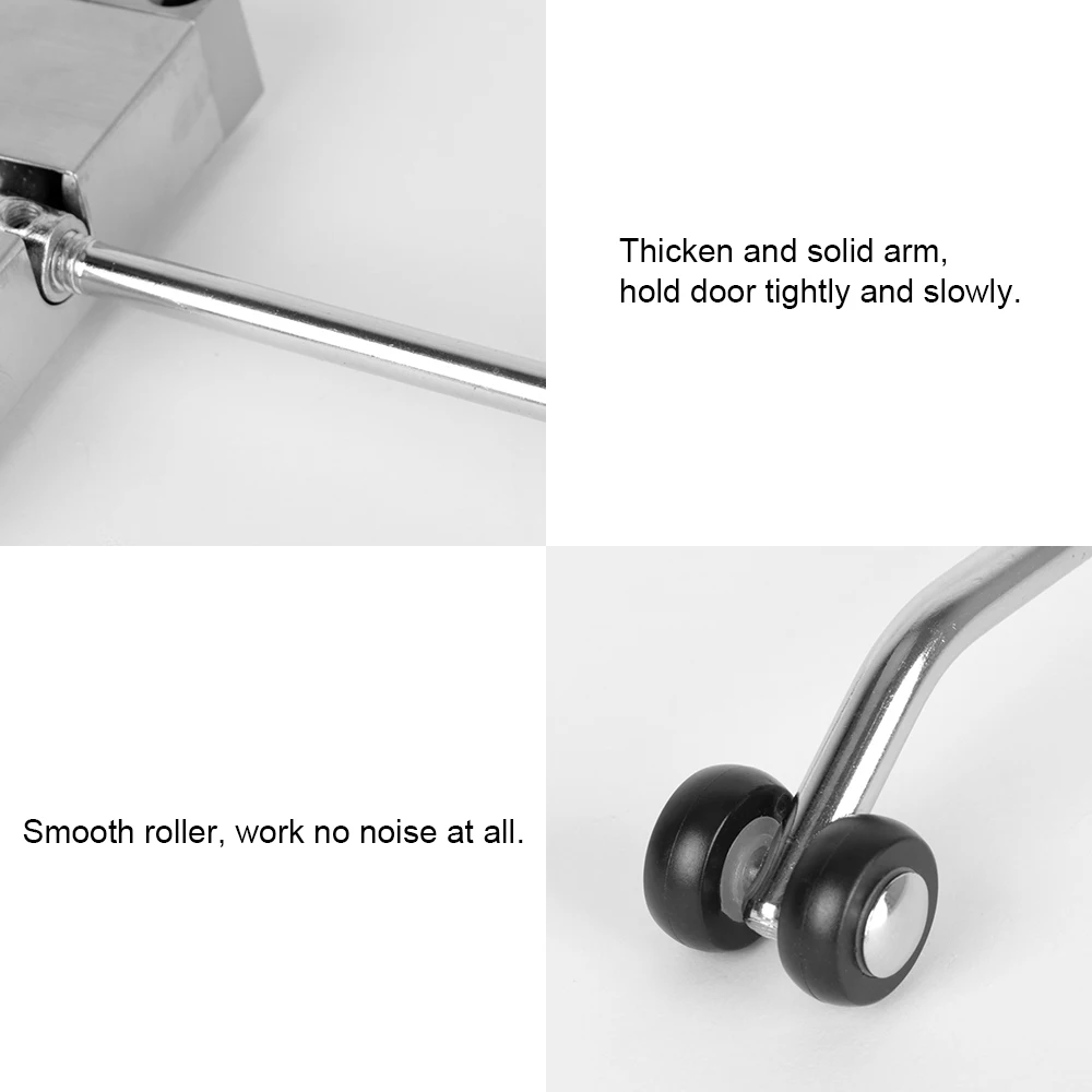 Door Closer Durable Furniture Door Hardware Automatic Spring Door Closer Adjustable Stainless Steel Closing Device Security Lock