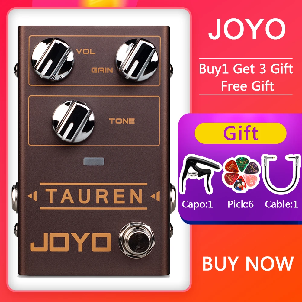 

JOYO Guitar Effects Pedal R-01 Tauren Overdrive Pedal Effect High Gain Pedal Effect for Electric Guitar Overload Pedal Parts