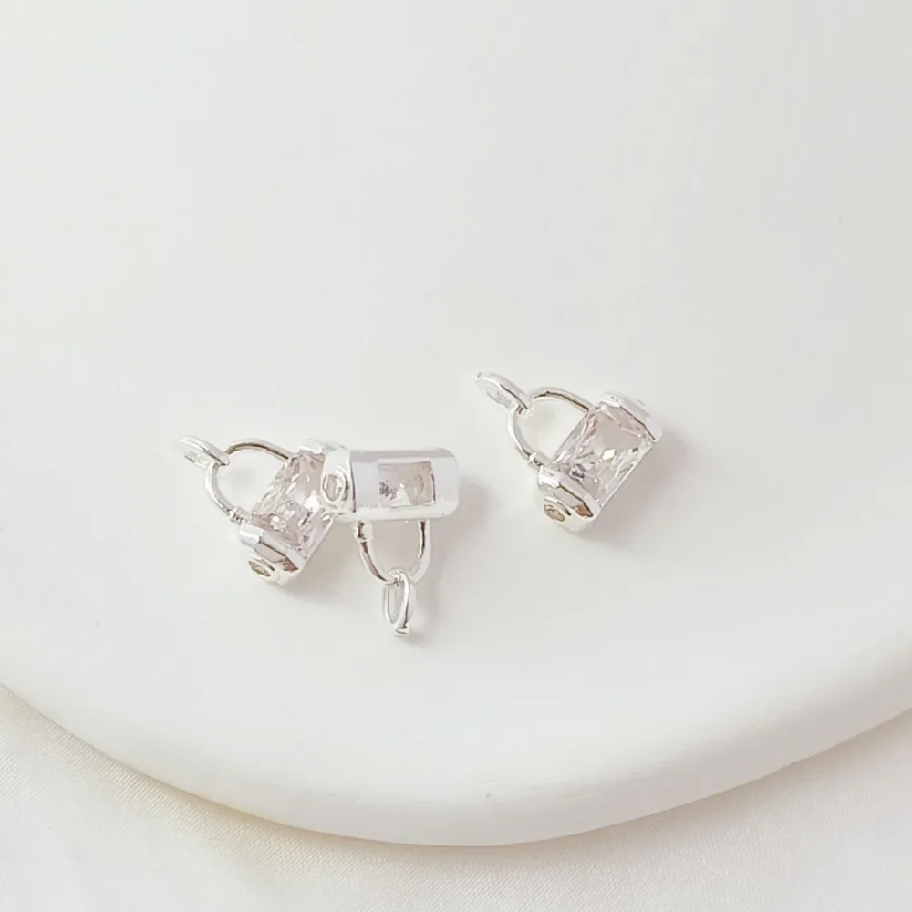 은색 지르콘 크리스탈 물방울 드레스, 곰 모양 지갑, 하트 펜던트, DIY 팔찌 보석 펜던트