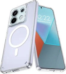 MagSafe Shockproof Clear Acrylic Phone Case - Transparent Protective Cover - Redmi Note14 Pro 5G (Clear)