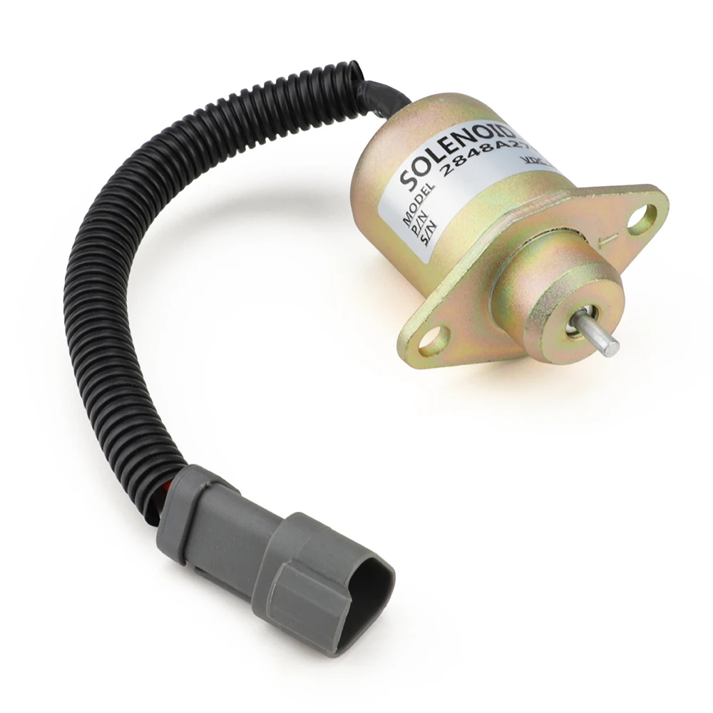 2848A278 Fuel Shutoff Valve Shut Off Solenoid Valve 12V For Caterpillar 246 216 226 Perkins UB704 Engine