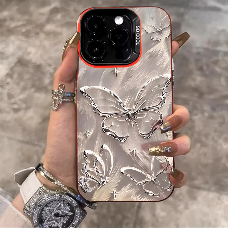 Dazzling Butterfly Cartoon Anti Drop Shell Per Samsung Galaxy S23Ultra Samsung S22 S24 S20Fe Note20 A14 A54Cover Posteriore Protettiva