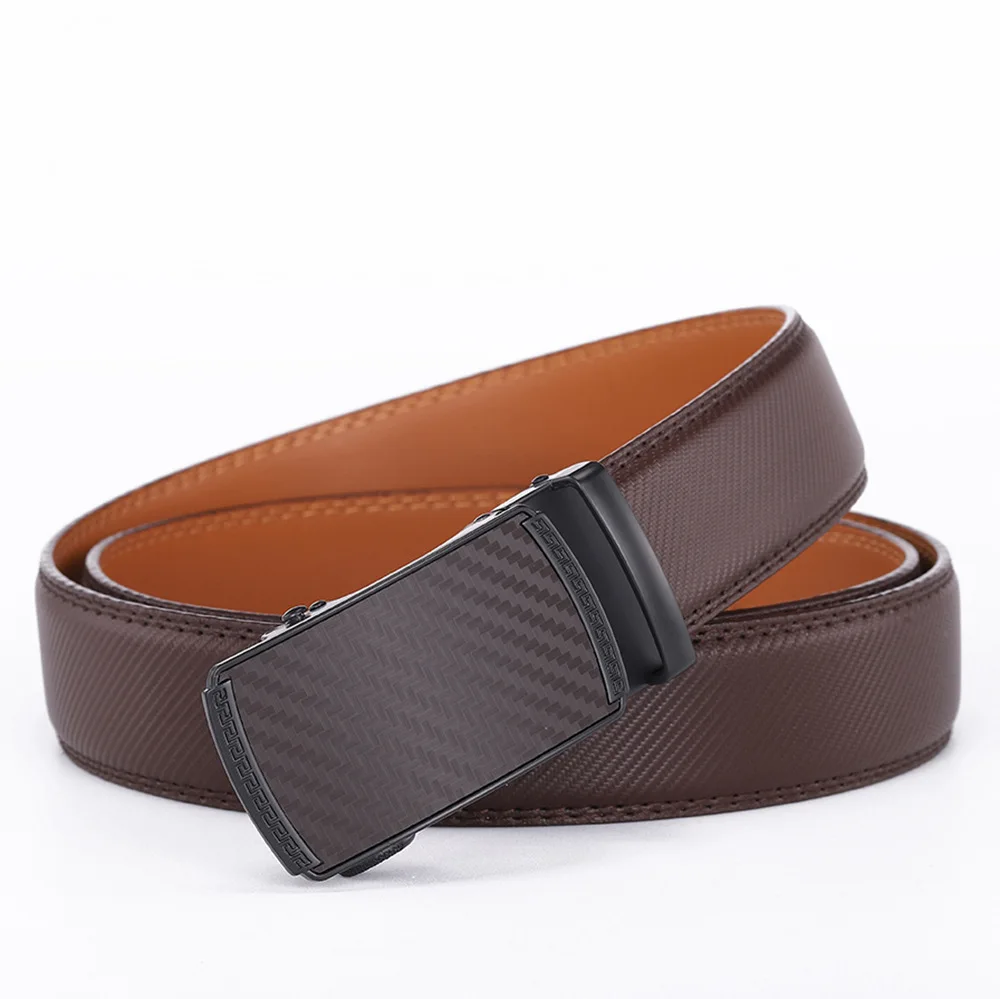 Herren-Gürtel mit automatischer Schnalle, hochwertiger Herrengürtel, Business-Luxus-Designer-Taillengürtel für Jeans, 3,5 cm, Schwarz, Blau – Detail 7