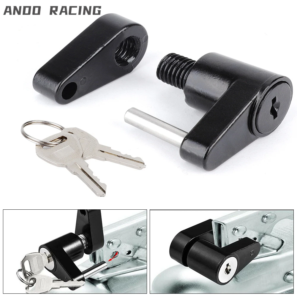 Trailer Hitch Coupler Lock 1/4" Zinc Alloy Small Trailer Lockstitch Anti-Theft Hitch Connector Tongue Locks