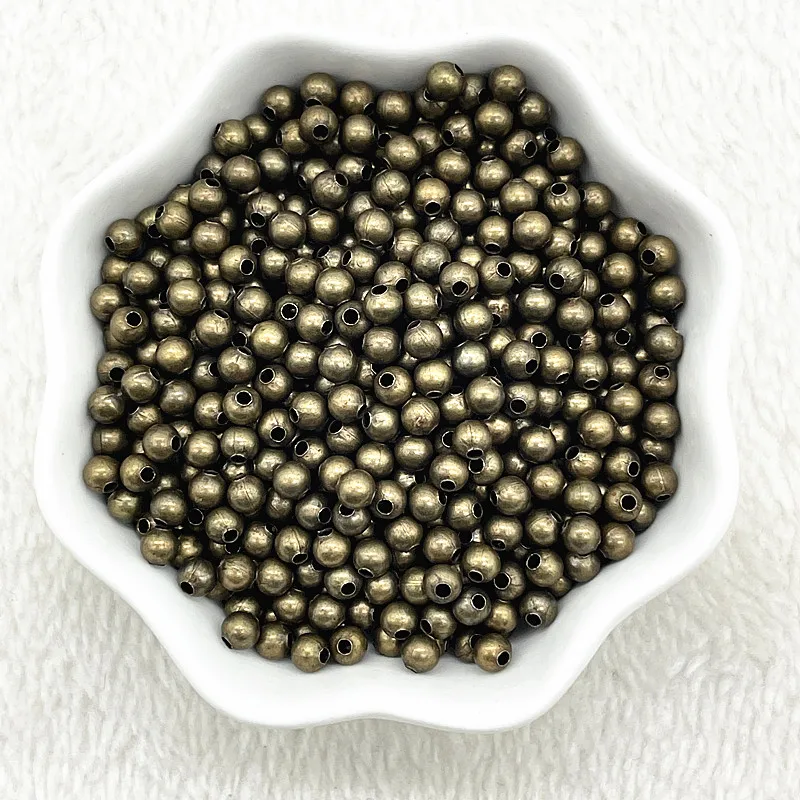 Elegant Plating Metal Beads: Smooth Ball Spacer for Jewelry Crafting and Handmade Accessories
