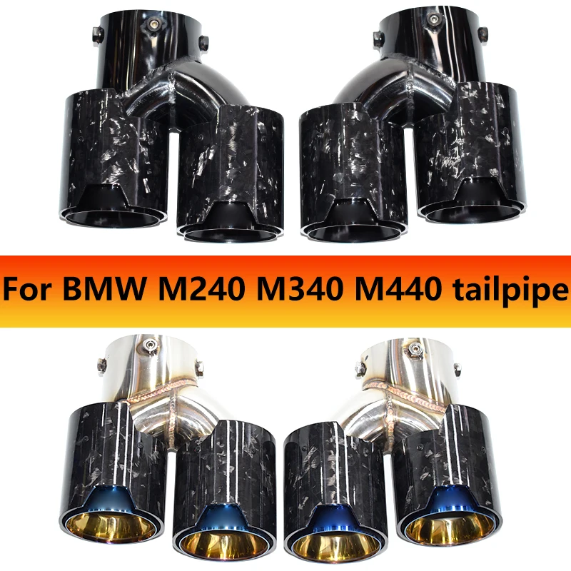 Exhaust Muffler Tip For BMW G23 M440i G20 G21 M340i G42 M240i Exhaust Pipe Upgrade Carbon Fiber Black Muffler Tip Nozzle