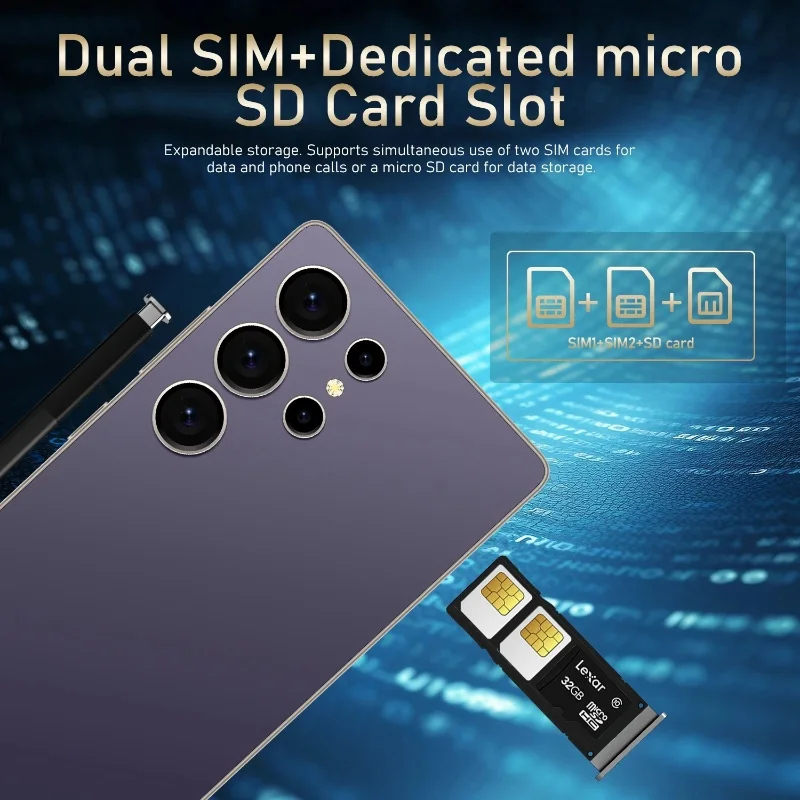 Global Vision S24 Ultra Smartphone 5G Android 5800mAH 8GB RAM 512G ROM 6.8Inch 1920x1080HD 24+48MP MTK10 4G Network Mobile Phone view 5