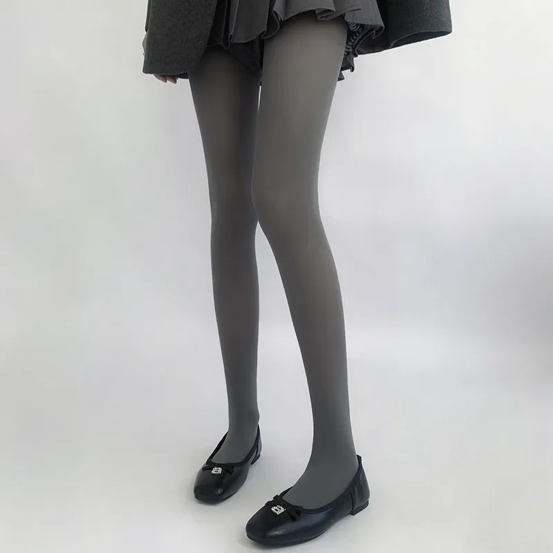Graue Hue-Strumpfhose für Damen, modisch, JK, mattes Finish, bequeme Samtstrümpfe, weiche Nylonstrumpfhose – Detail 8