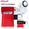 50pcs CPR Resuscitator Mask Portable Emergency Aid Face Shield Artificial Respiration Disposable Respirator Keychain Health Care 1