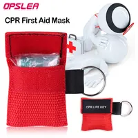 50pcs CPR Resuscitator Mask Portable Emergency Aid Face Shield Artificial Respiration Disposable Respirator Keychain Health Care 1