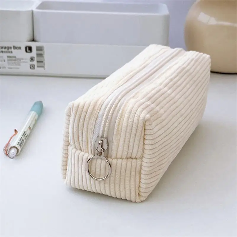Creative Large Capacity Corduroy Pencil Case