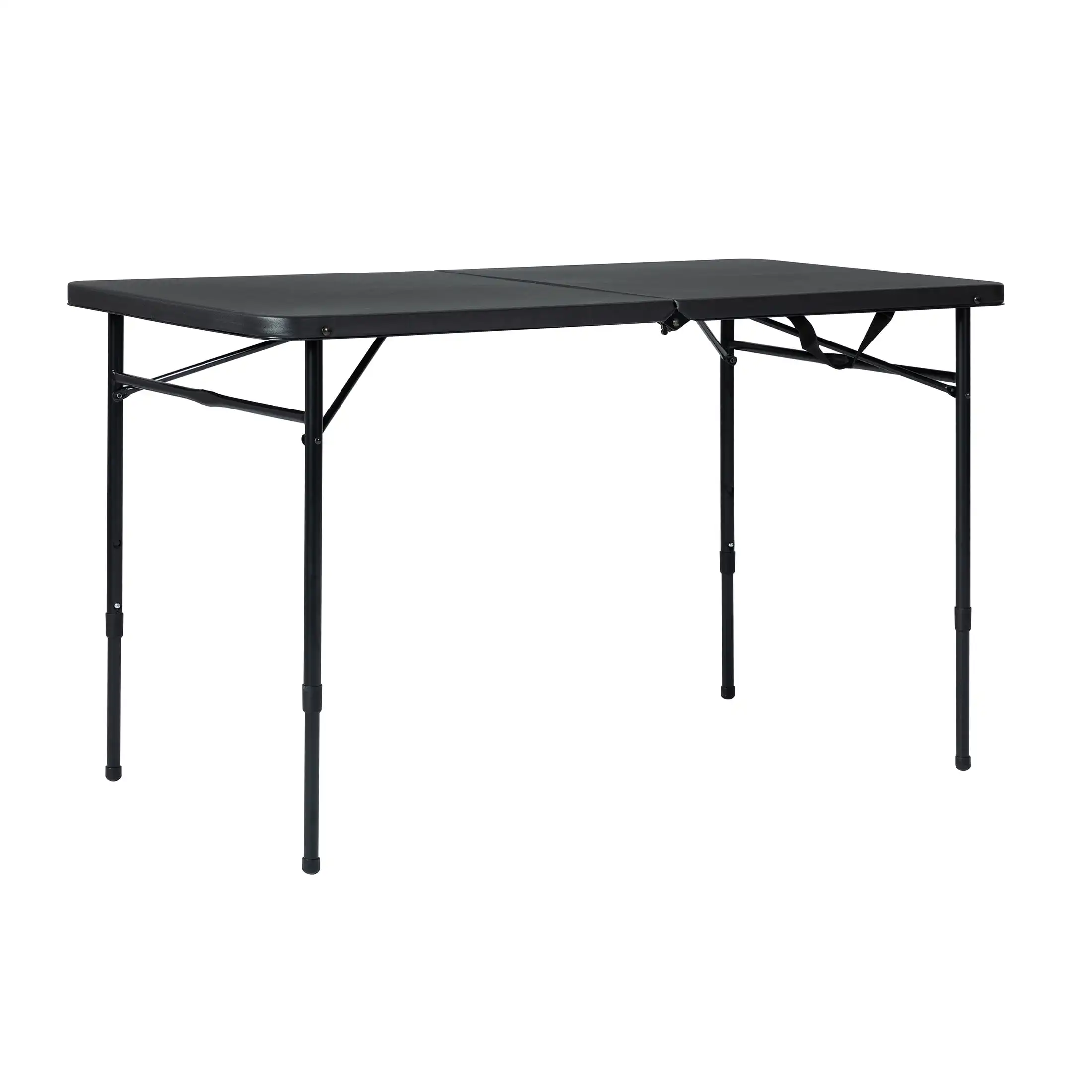 

Mainstays 4 Foot Fold-in-Half Adjustable Folding Table Rich Black