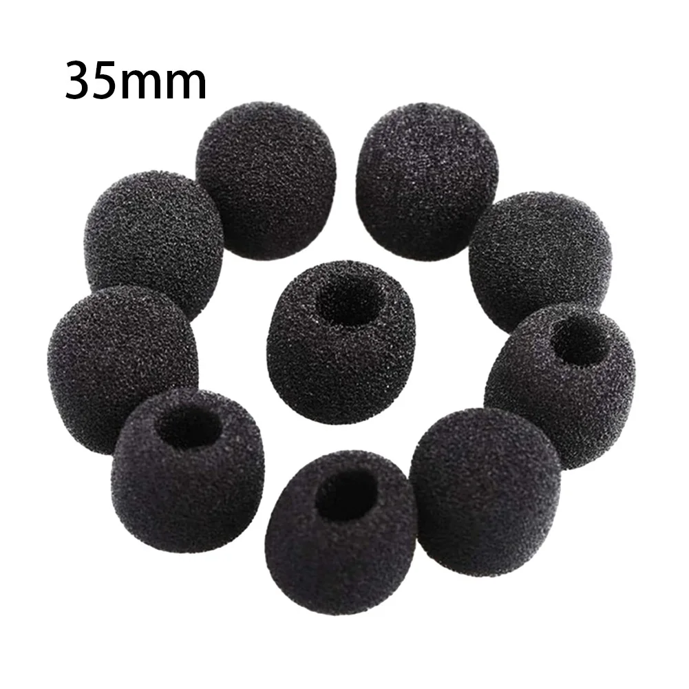

10Pcs Headset Microphone Cover Microphone Foam Windscreen Cover For Gaming Headset Headworn Mic Black Music Instruments