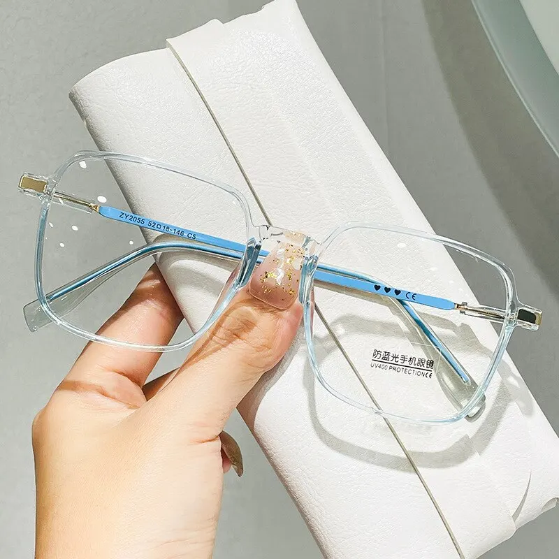 Quadratische blaue Licht blockierende Brille Mann und Frau schwarz übergroße optische Brille Vision Brille großen Rahmen Computer Brillen – Detail 5