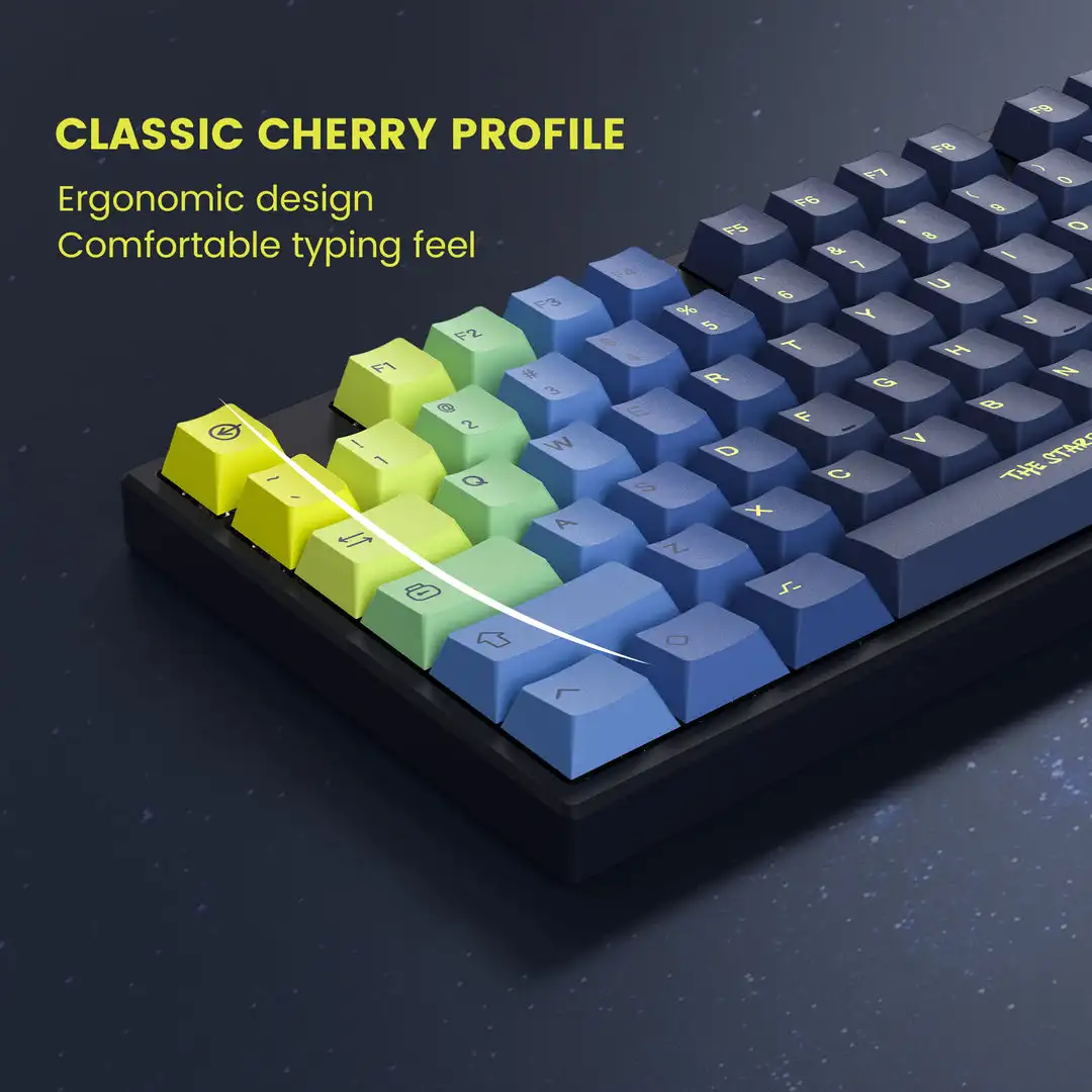 Starry Night Cherry Perfil Keycaps Pbt Keycap para Gateron Switches mx Teclado Gaming 131 Chaves Cinco Lados Dye Sublimação - Imagem 4