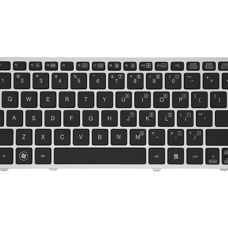 Eua e Russo Teclado para Notebook hp Elitebook Novo Frame Preto Prateado Substituição Teclado Notebook 2560p 2570p 2570p - Imagem 4