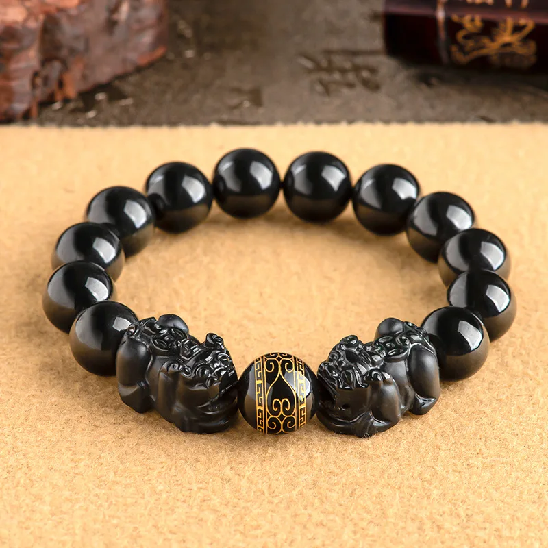 

Hot Selling / Hand-carve Jade Mo Cui Pixiu Bracelet Fashion Jewelry Men Women Luck Gifts Amulet