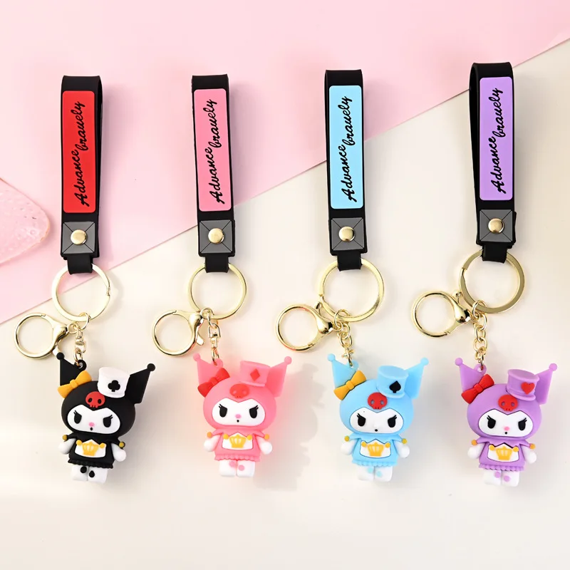 

Kawaii Sanrio Anime Kuromi Creative Keychain Charm Cute Cartoon Girly Heart Bag Doll Pendant Cute Things for Girls