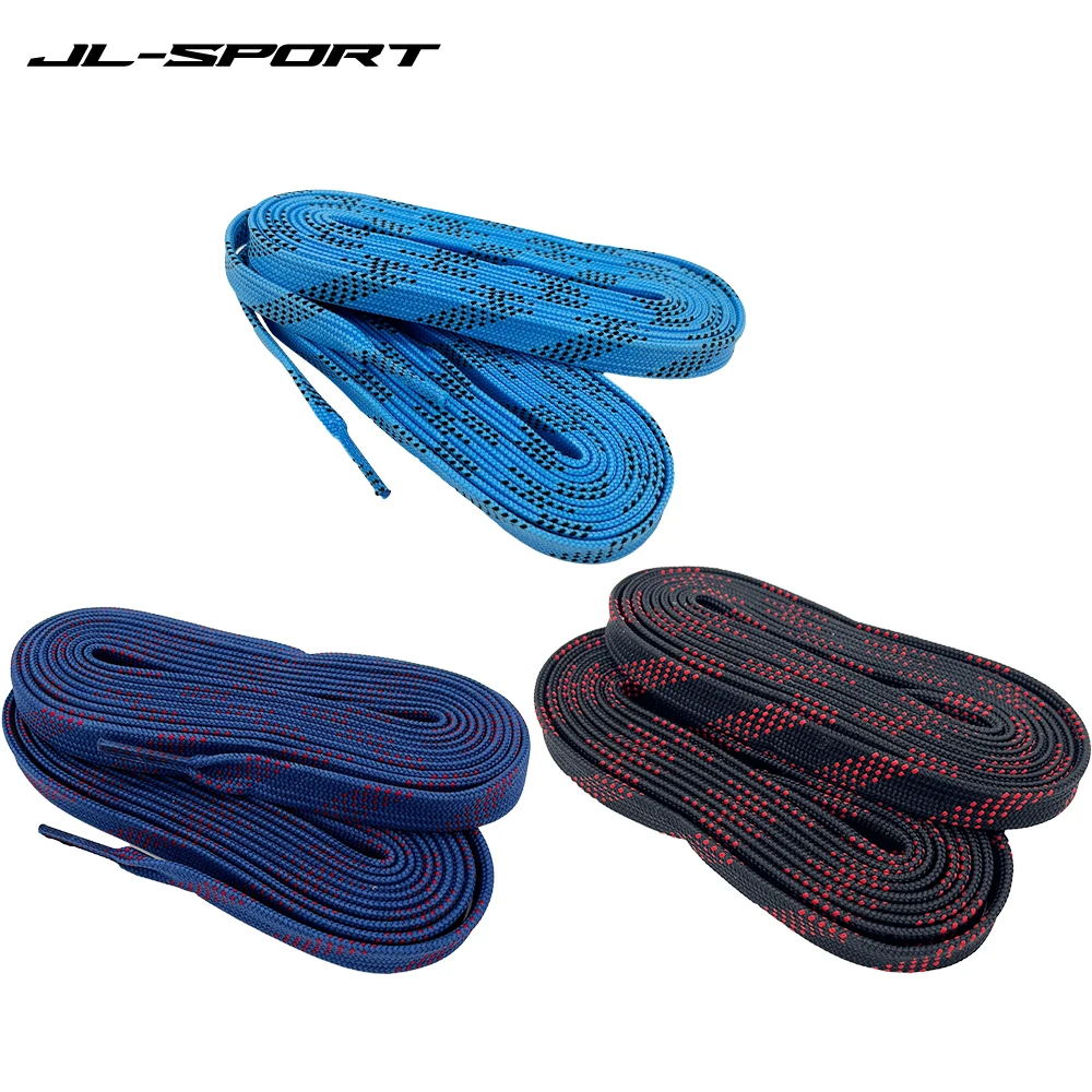 Ice Hockey Skate Laces Reinforced Waxed Tip Hockey Accessorie Dual Layer Braid 84-120in For Ice Skates Shoe Sports Parts hockey skate laces
