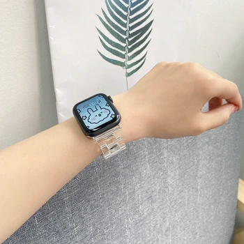 Popularna bransoletka dla Watch Band 38mm 42mm 41mm SE7 6 5 4 dla Apple Watch Strap seria 3 2 1 40 44mm 45mm lekka opaska tanie i dobre opinie YIFALIAN CN (pochodzenie) 20 cm Paski do zegarków Z tworzywa sztucznego Nowa z metkami Strap for Apple Watch Band
