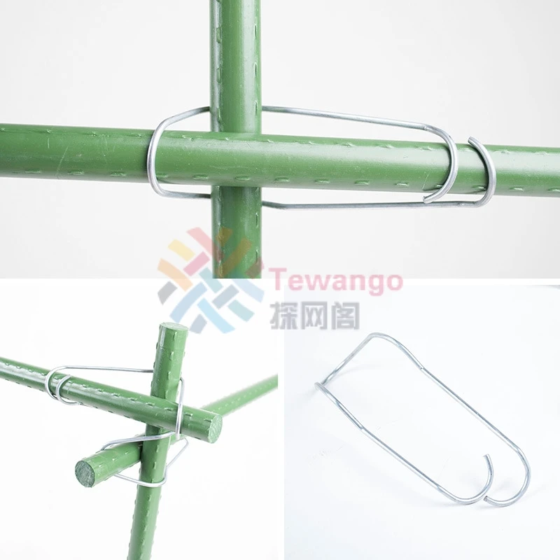 

Silver White 20mm~11mm Wire Spring Buckle Plastic Coated Steel Pipe Matching Knot Garden Greenhouse Flower Plants Steady Clips