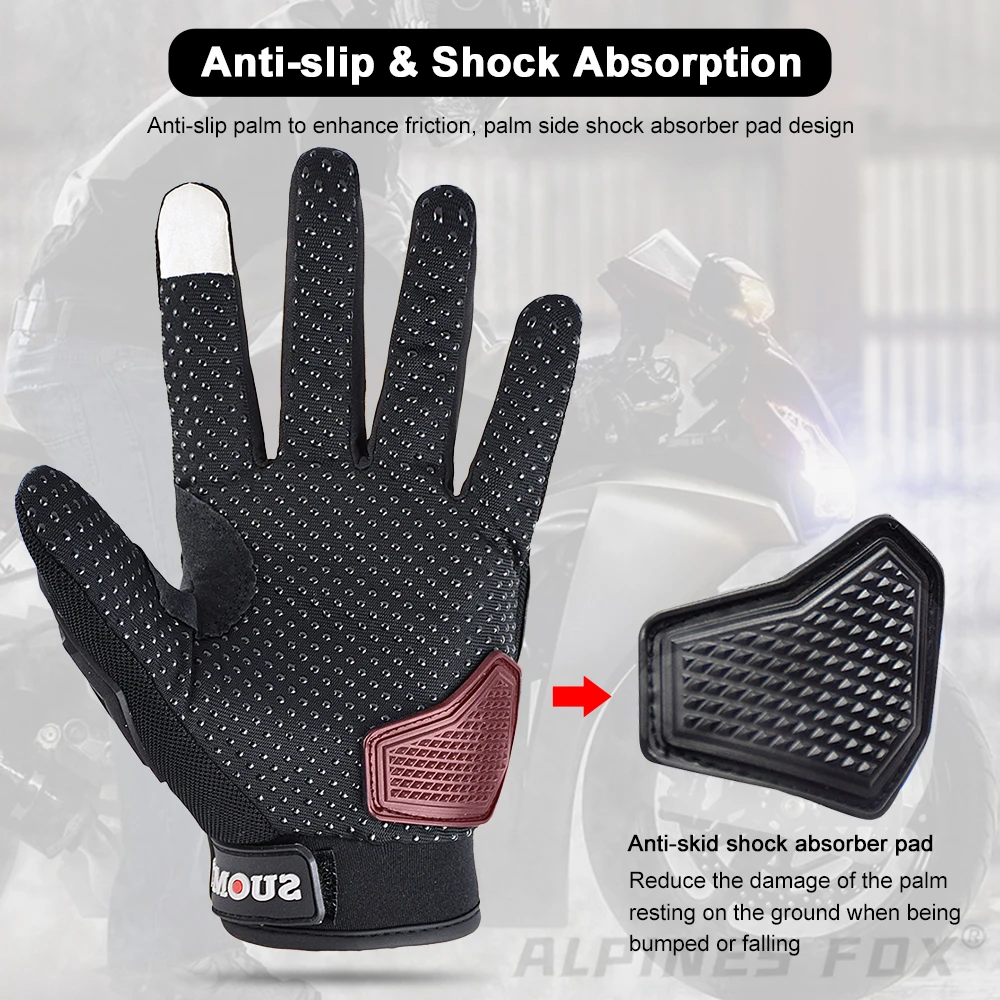 Suomy 오토바이 장갑 모토 터치 스크린 통기성 오토바이 레이싱 승마 자전거 보호 Guantes Honda 용 여름 스포츠