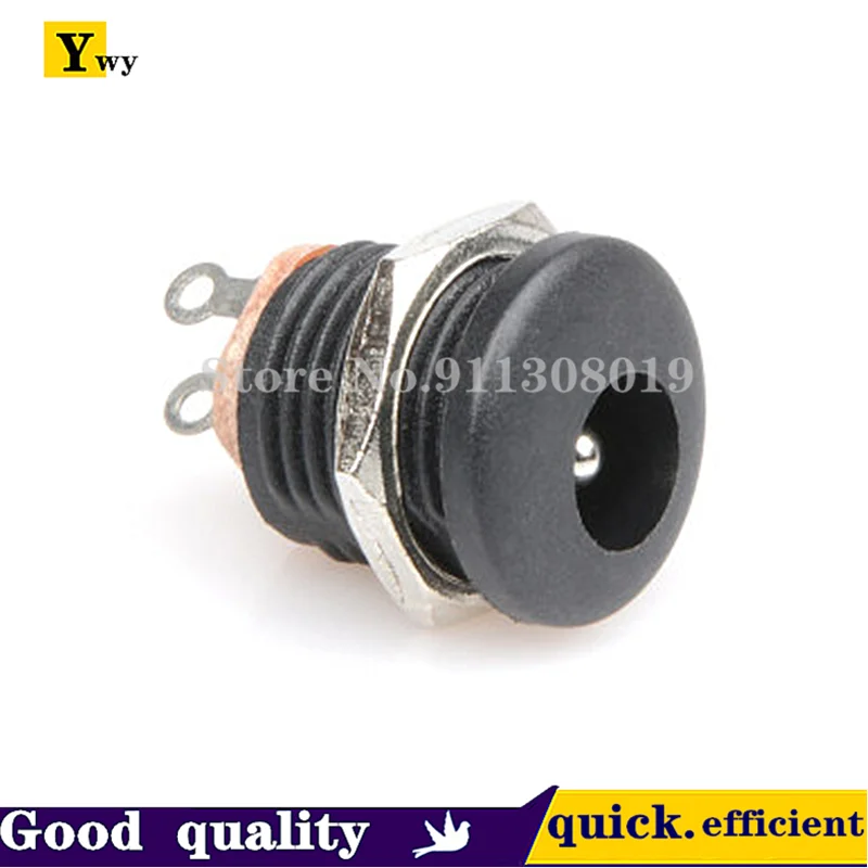 10PCS/LOT DC022 5.5*2.1 5.5*2.5 DC power socket DC-022 panel mounting with thread electrical sockets electrical power socket power socket adapter power plug adapter